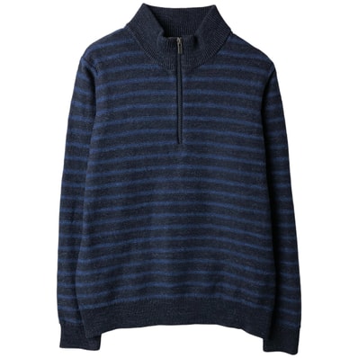 古着 90~00年代 エルエルビーン L.L.Bean ボーダー柄 コットンニットハーフジップセーター メンズM相当 ヴィンテージ/eaa495434