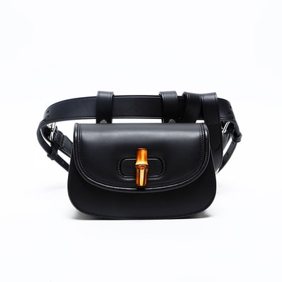 グッチ GUCCI レザー ボディバッグ バンブー ウエストバッグ【中古】