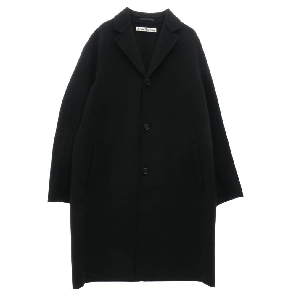 ACNE STUDIOS アクネストゥディオズ 24AW FN-MN-OUTW000910 ウール シングルブレスト チェスター コート ブラック系 48【中古】