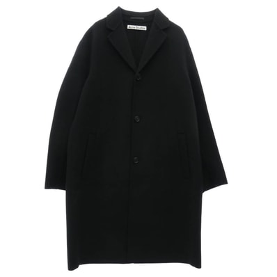ACNE STUDIOS アクネストゥディオズ 24AW FN-MN-OUTW000910 ウール シングルブレスト チェスター コート ブラック系 48【中古】