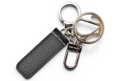 ルイヴィトン 美品 キーホルダー/キーリング LOUIS VUITTON ポルトクレ LVクラブ M65046 タイガ アルドワーズ/ブラック バッグチャーム メンズ レディース【中古】