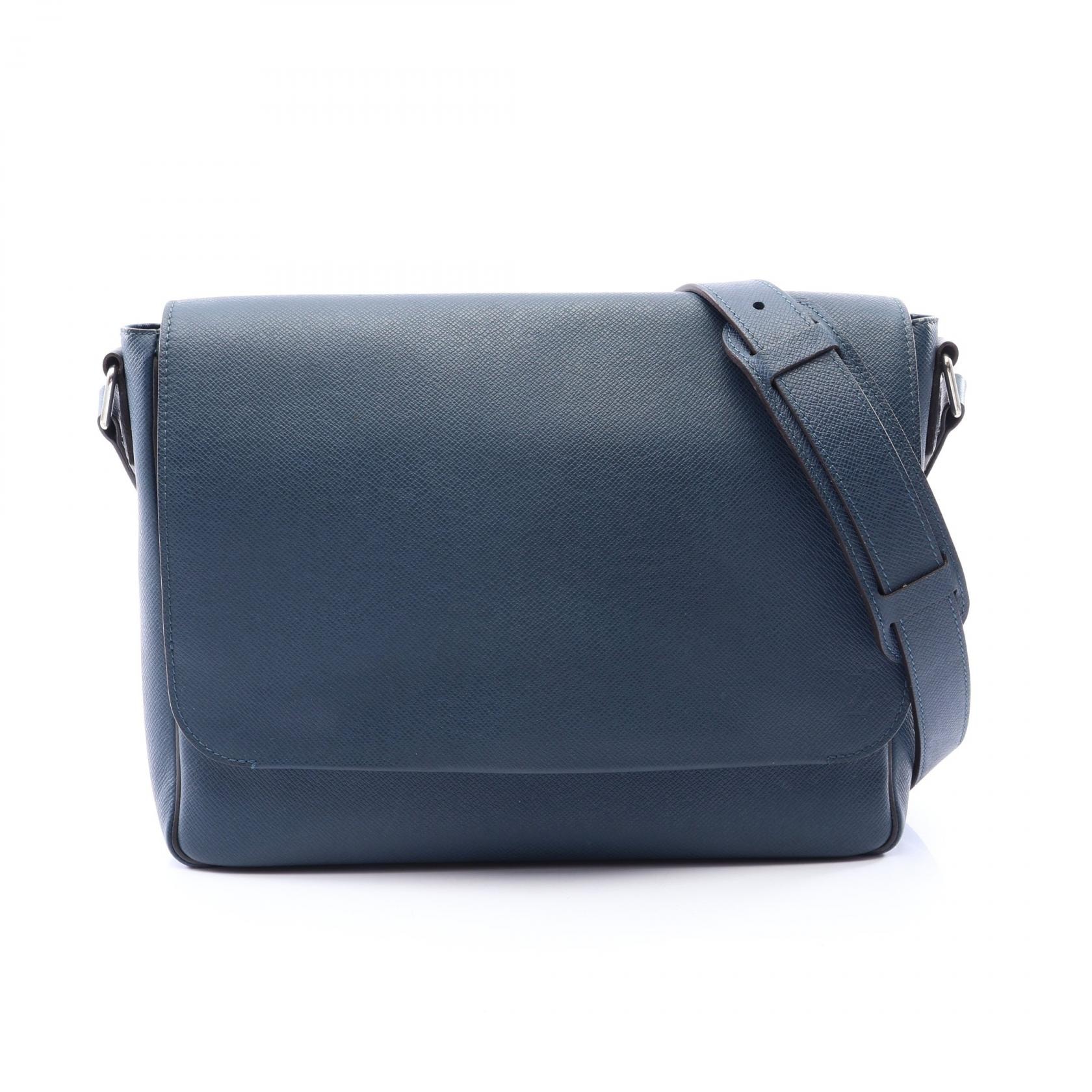 ルイ・ヴィトン LOUIS VUITTON ロマンMM ショルダーバッグ バッグ レザー タイガ ブルーマリーヌ メンズ ブルー系 M33421 【中古】