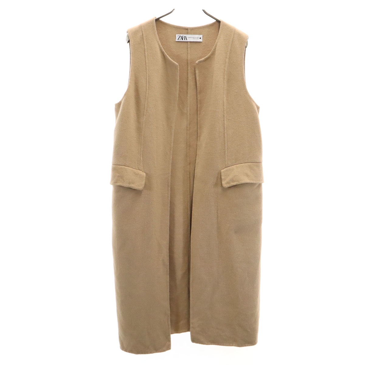 ZARA ザラ ロング ベスト XS-S ベージュ