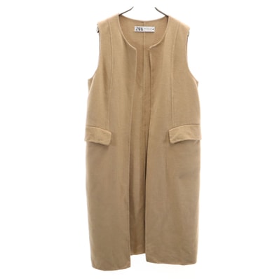 ZARA ザラ ロング ベスト XS-S ベージュ