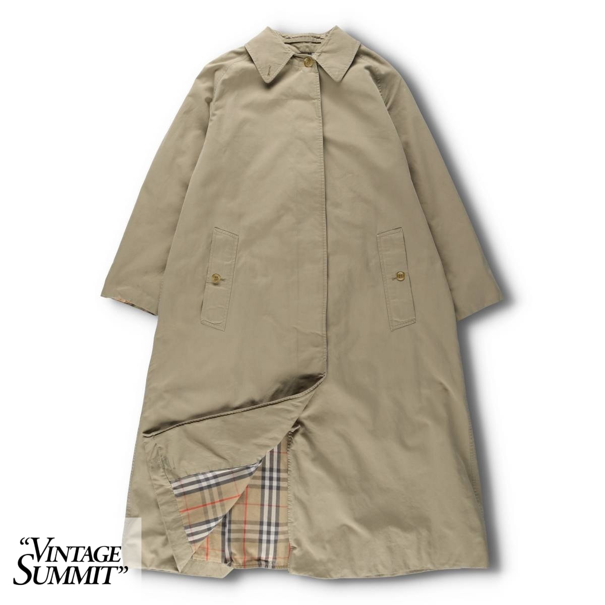 古着 バーバリー Burberry's 一枚袖 コットン100% ステンカラーコート バルマカーンコート 英国製 レディースS相当/eva004203