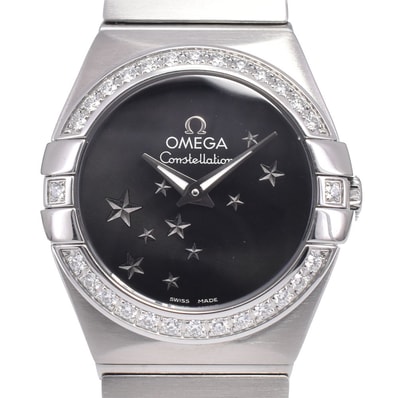 オメガ OMEGA 123.15.24.60.01.001 コンステレーション ブラッシュ ダイヤベゼル クォーツ レディース 美品 保証書付き 腕時計 L#148462