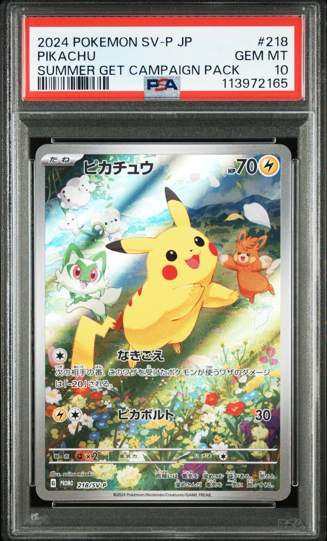 ピカチュウ P [SV-P 218](プロモカードパック「ポケカの夏がキタ!プロモカードGetキャンペーン!」)