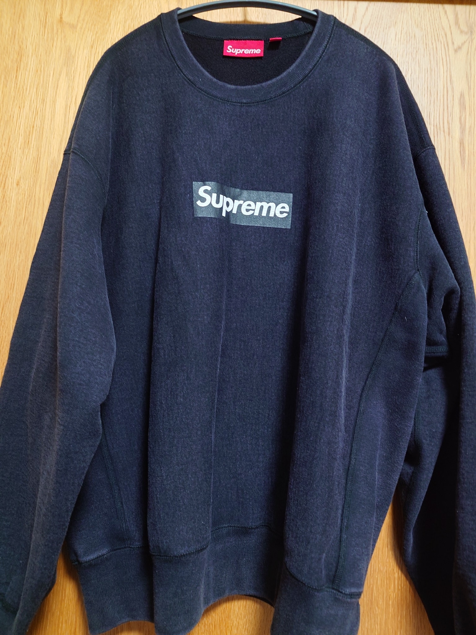 Supreme Washed Box Logo Crewneck "Black"