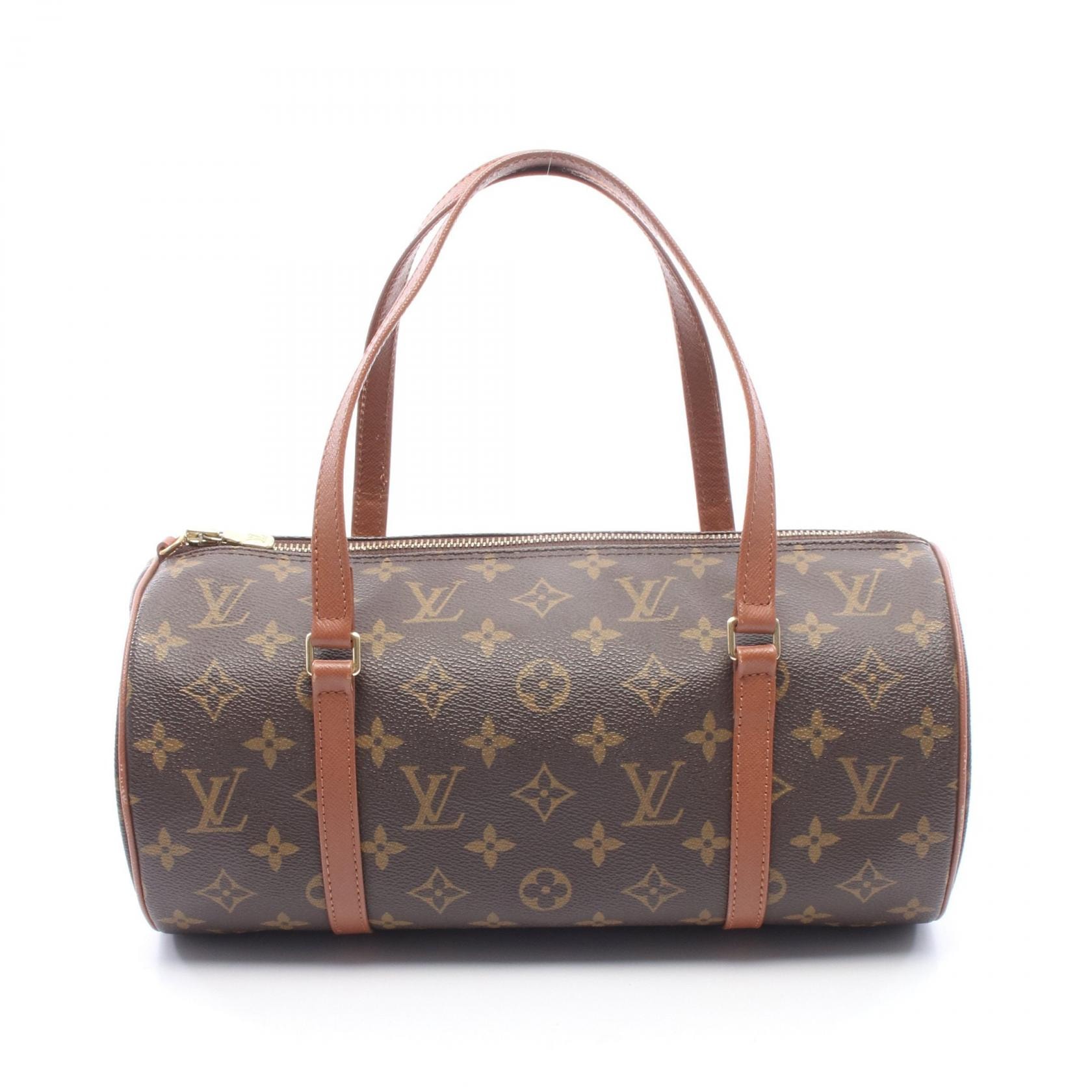 ルイ・ヴィトン LOUIS VUITTON パピヨン30 旧型 ハンドバッグ バッグ PVCコーティングキャンバス レザー モノグラム レディース ブラウン系 M51365 【中古】