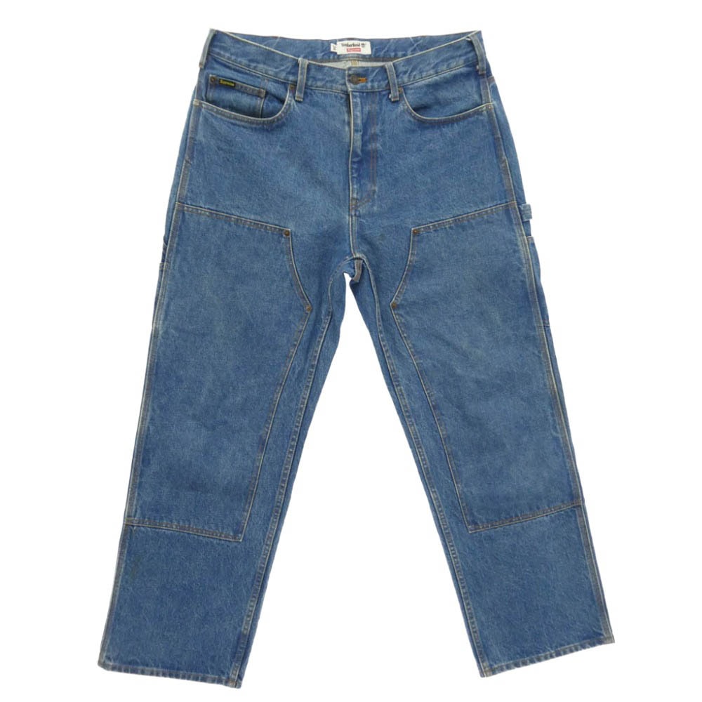 Supreme シュプリーム Timberland ティンバーランド 21SS × Timberland ティンバーランド Double Knee Painter Pant  ダブルニー ペインター デニム パンツ ブルー系 34【中古】