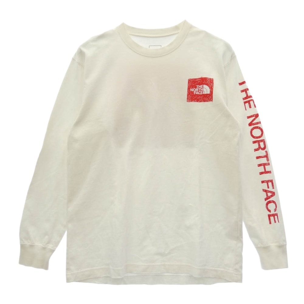 THE NORTH FACE ノースフェイス Tシャツ NT32231 L/S SLEEVE GRAPHIC T ロングスリーブ グラフィック 長袖 Tシャツ ホワイト系 M【中古】