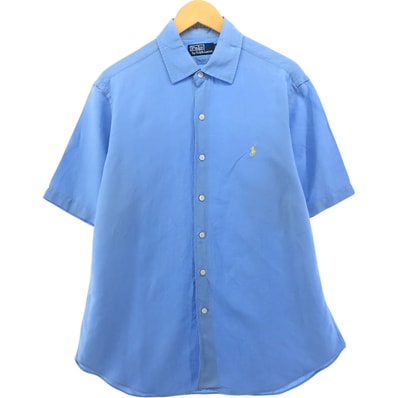 古着 ラルフローレン Ralph Lauren POLO by Ralph Lauren ワイドカラー 半袖 リネンシャツ メンズL相当/eaa556219