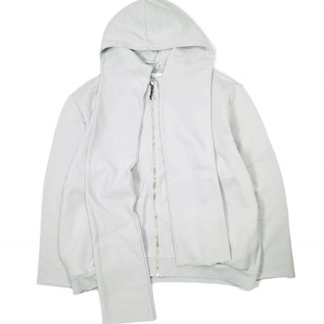 新品 CAMIEL FORTGENS カミエル フォートヘンス 24AW ポルトガル製 SCARF HOODIE スカーフ付き スウェットジップアップパーカー CF.18.02.02.01 S GREY 裏毛 定価75,900円 トップス g23131