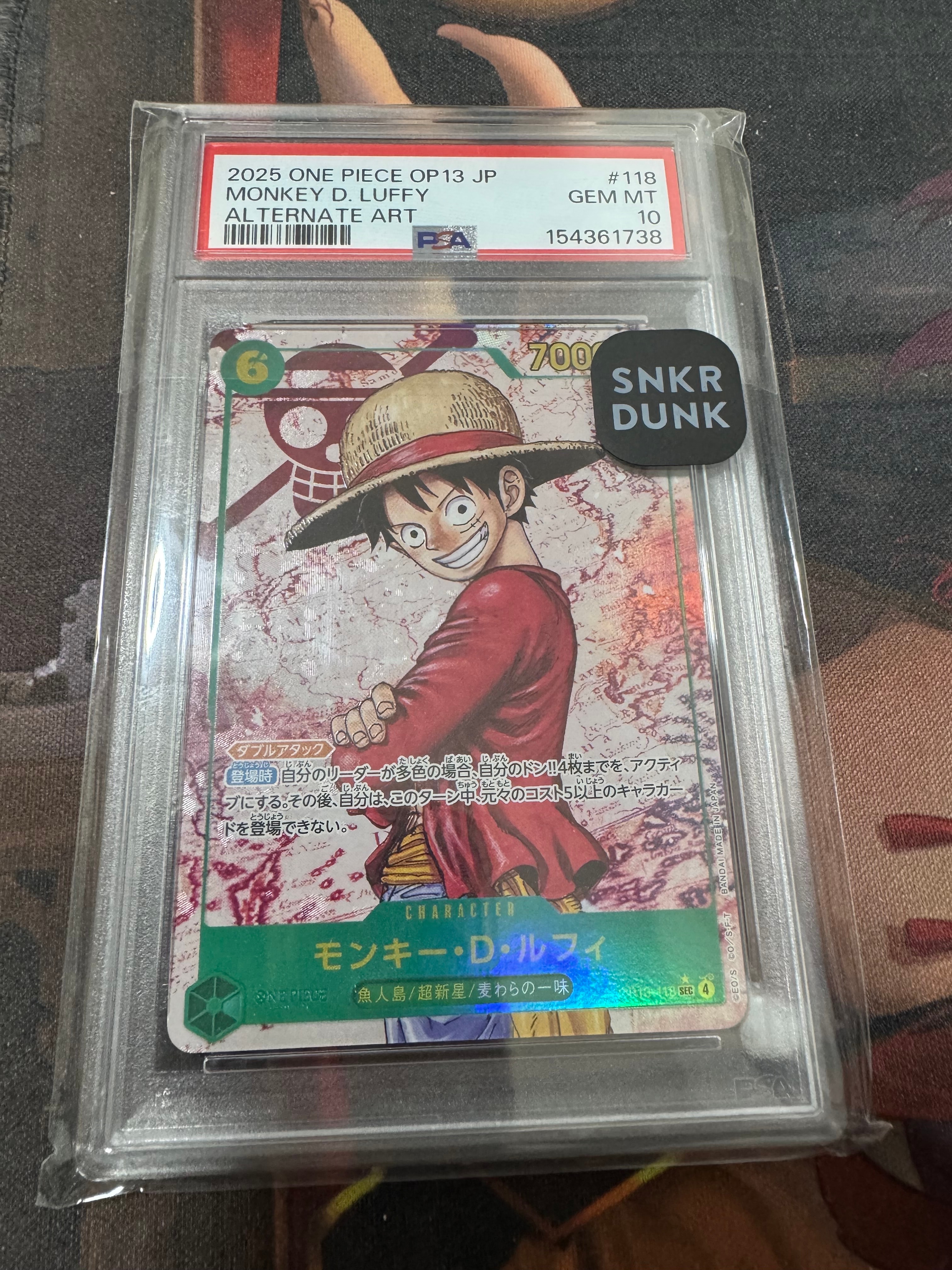PSA10】モンキー・D・ルフィ SEC-P [OP13-118](ブースターパック