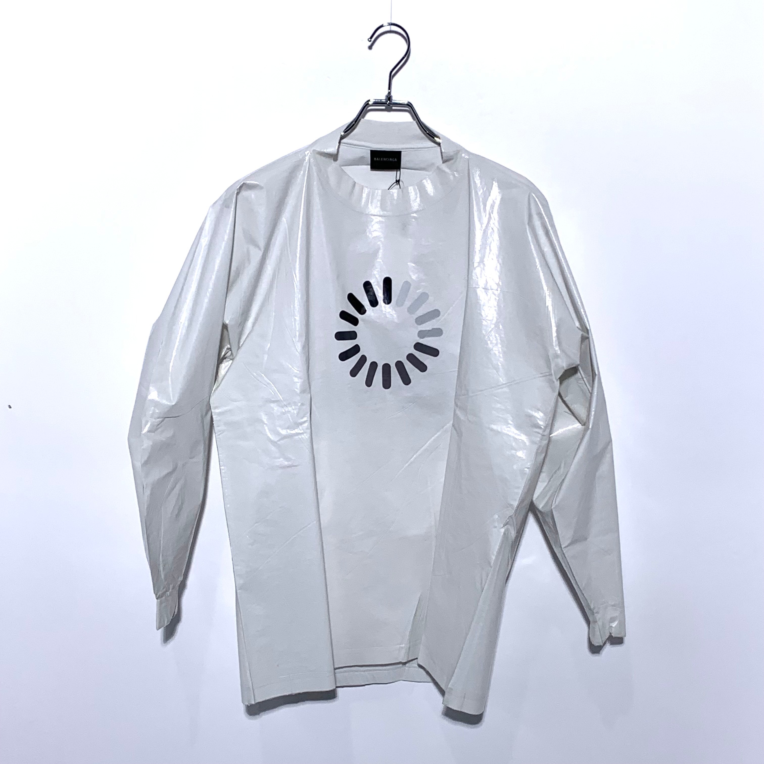 BALENCIAGA Women's Loading Error Misplaced Necklaine Long Sleeve T-Shirt Oversized "White"