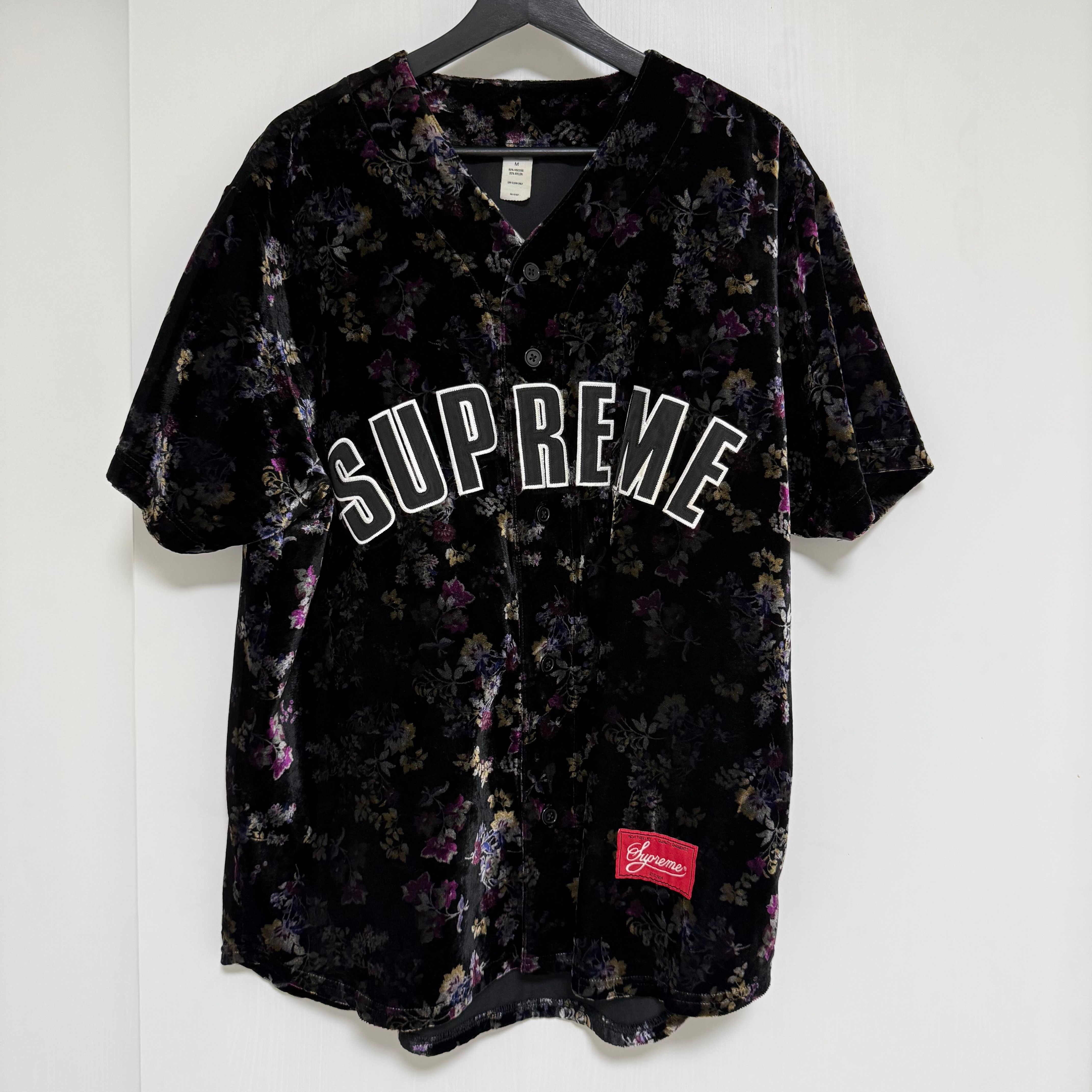 Supreme Floral Velour Baseball Jersey 