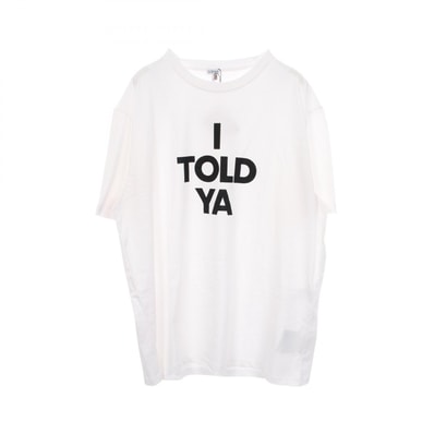 ロエベ LOEWE I TOLD YA 半袖Tシャツ 衣料品 トップス コットン メンズ ホワイト系 【中古】