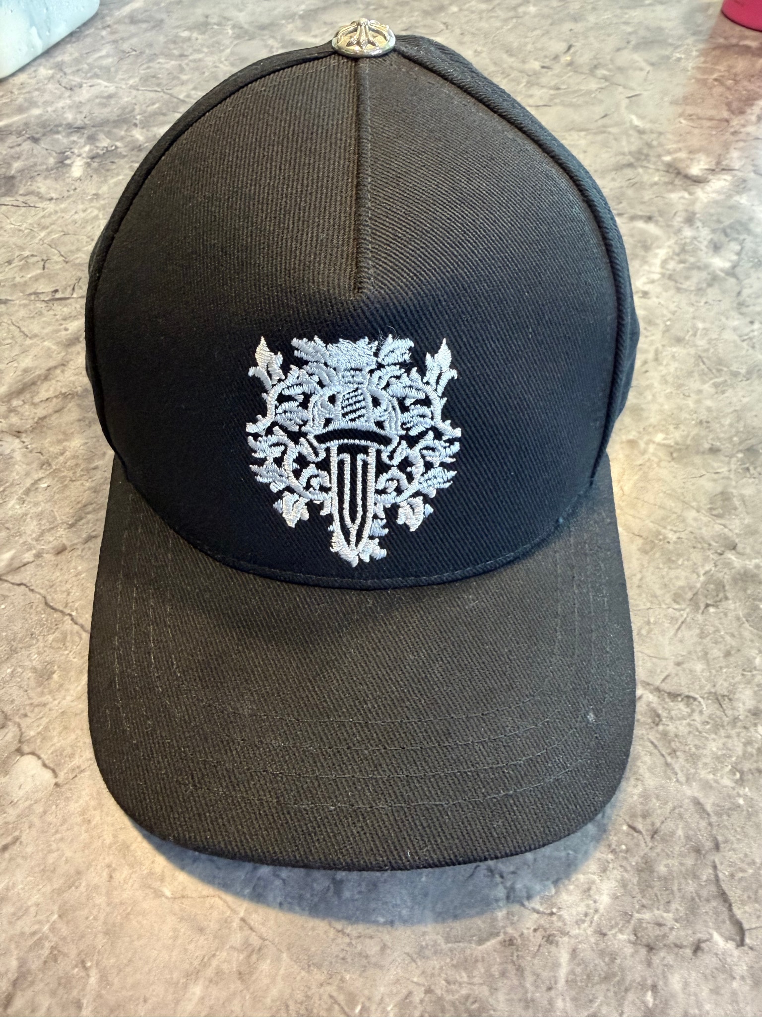 Chrome Hearts Baseball Denim Cap Dogger "Black/White"