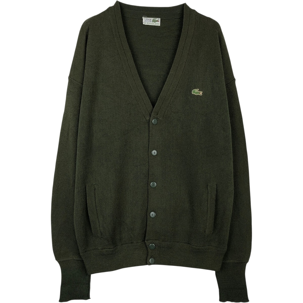 古着 80年代 ラコステ LACOSTE CHEMISE アクリルニットカーディガン スペイン製 メンズXL相当 ヴィンテージ/eaa623490