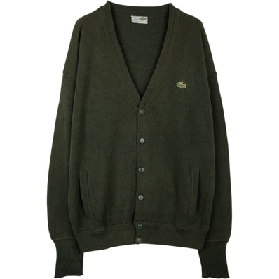 古着 80年代 ラコステ LACOSTE CHEMISE アクリルニットカーディガン スペイン製 メンズXL相当 ヴィンテージ/eaa623490