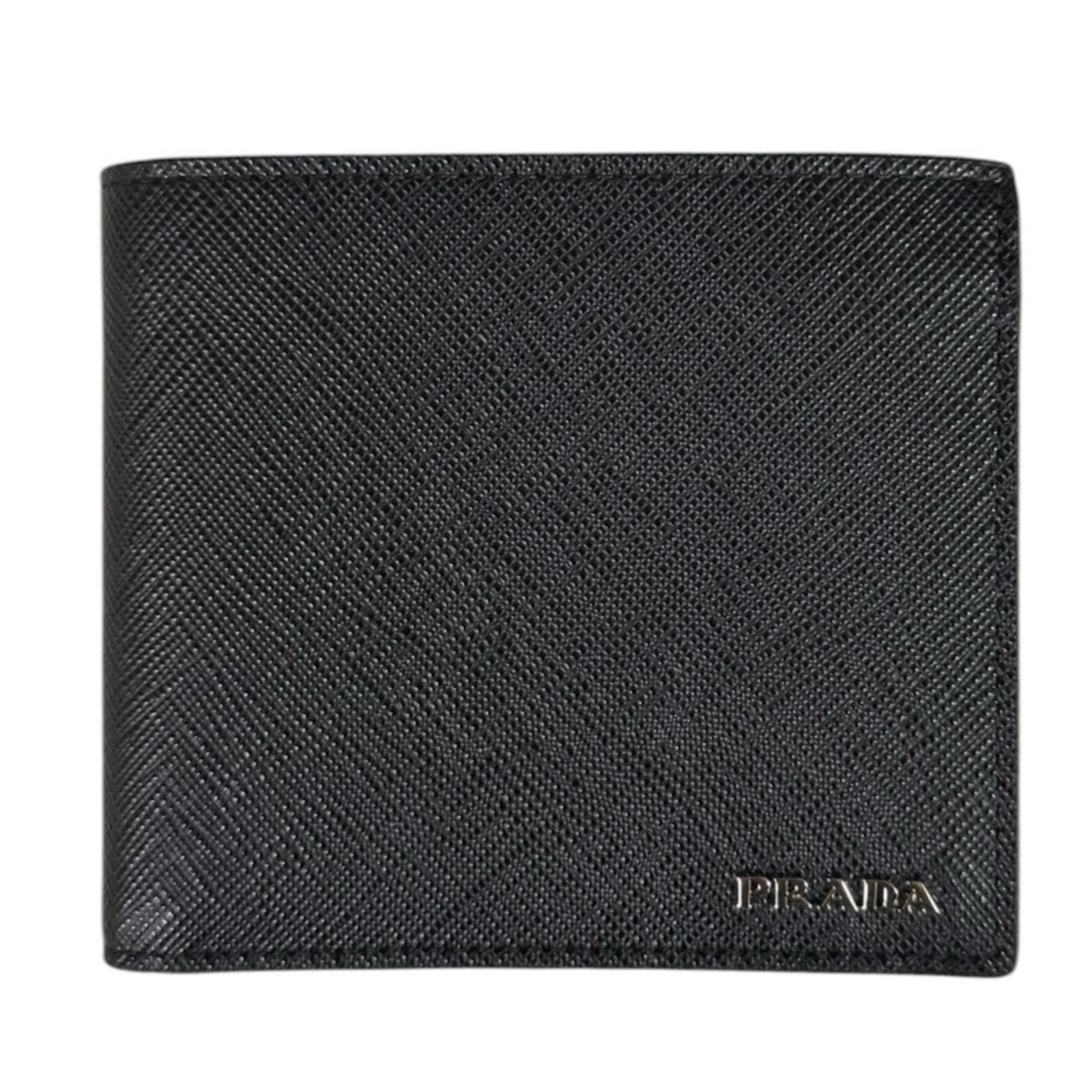プラダ サフィアーノ 二つ折り財布 レザー 2MO738 メンズ PRADA  中古