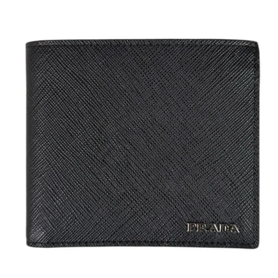 プラダ サフィアーノ 二つ折り財布 レザー 2MO738 メンズ PRADA 中古