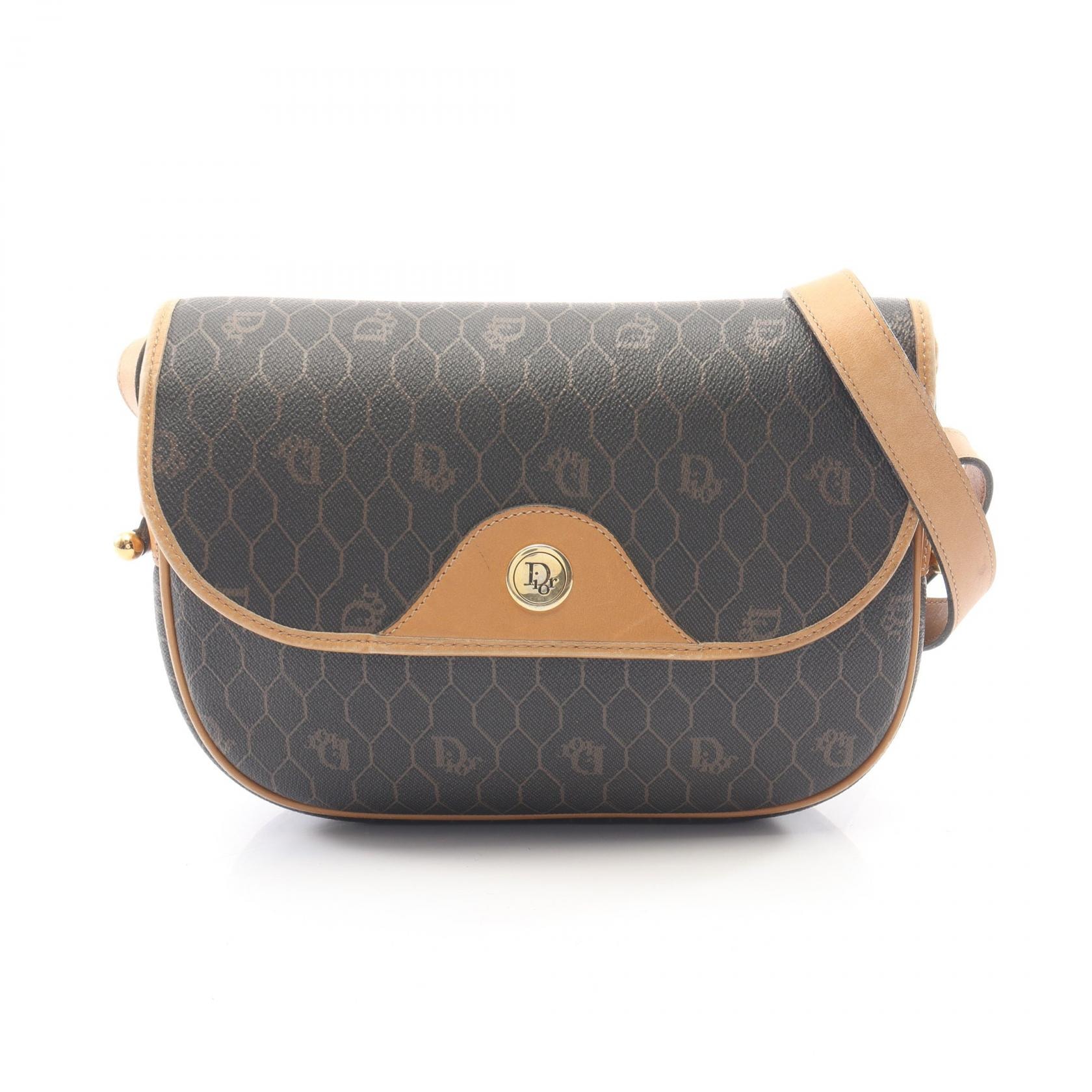 ディオール Dior ハニカム ショルダーバッグ ショルダーバッグ バッグ PVCコーティングキャンバス レザー レディース ブラック系 / ブラウン系 【中古】