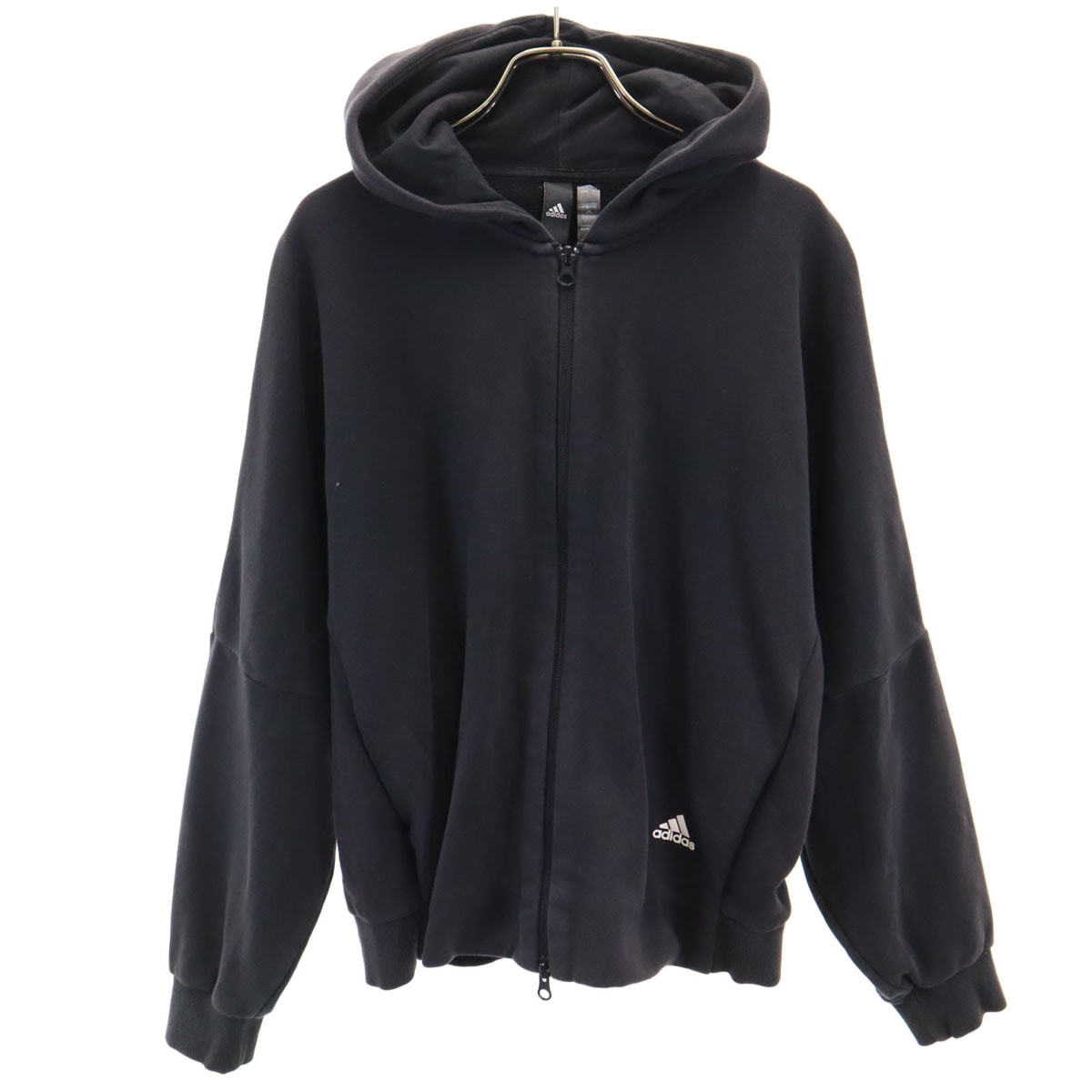 adidas アディダス 長袖 ジップパーカー L ブラック
