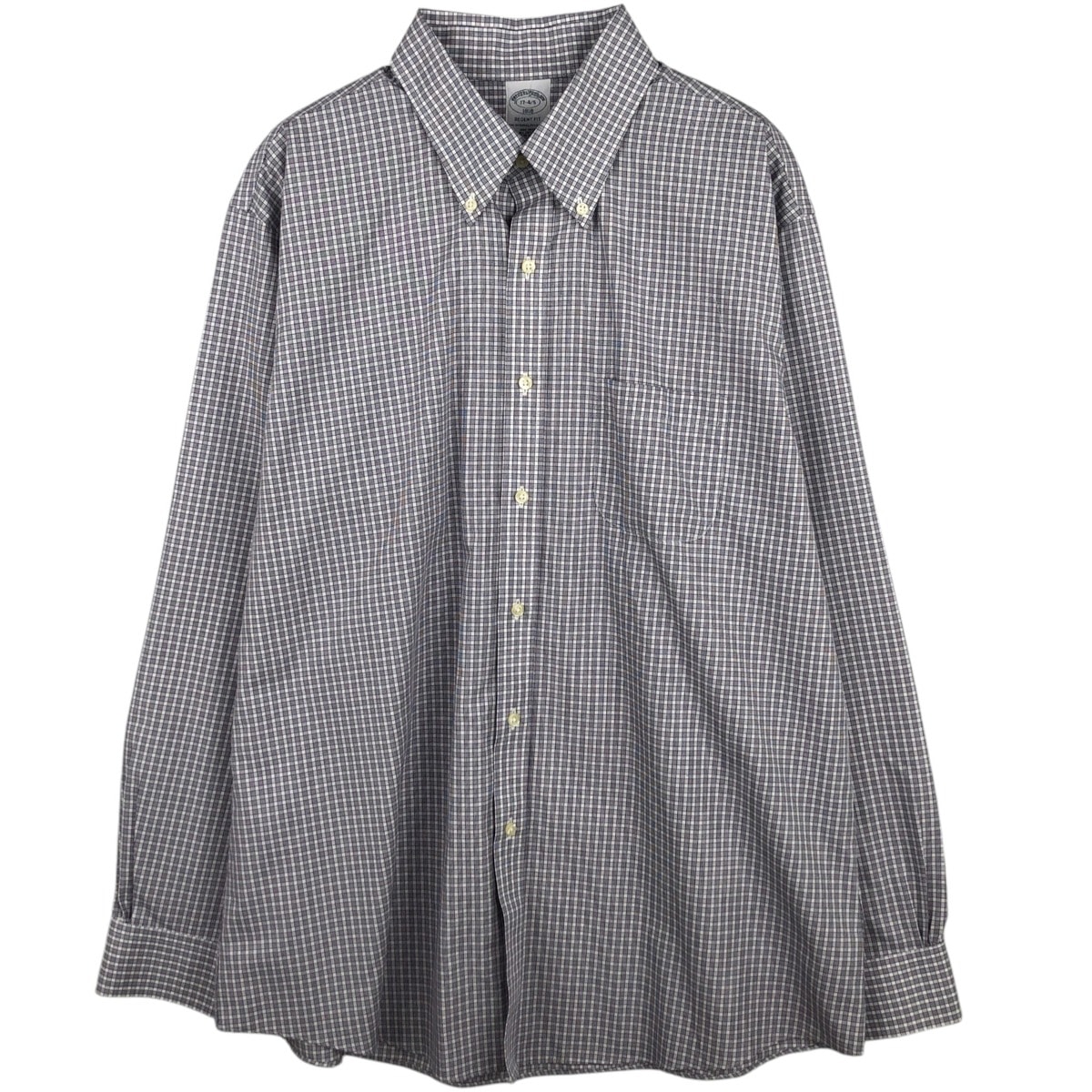 古着 ブルックスブラザーズ Brooks Brothers 1818 REGENT FIT 長袖 ボタンダウンチェックシャツ メンズXL相当/eaa619030