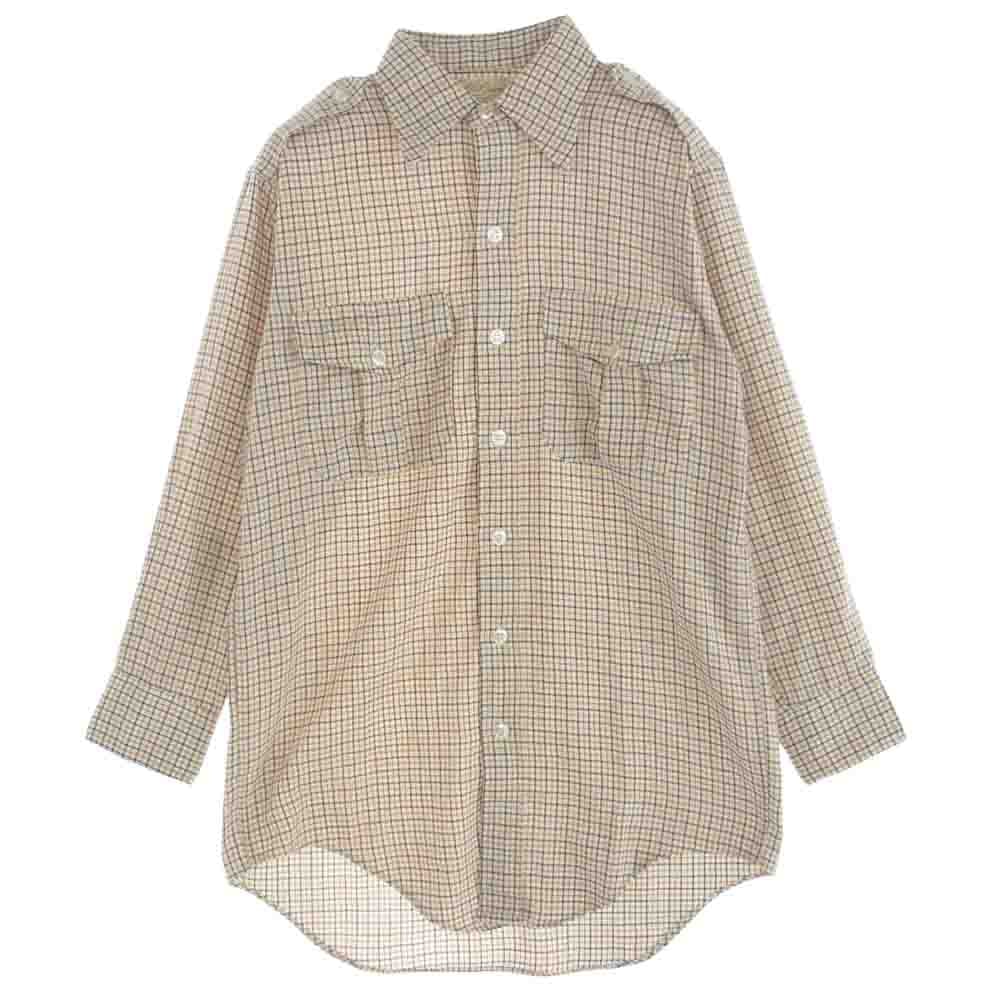 L.L.Bean エルエルビーン 長袖シャツ 60s~70s 筆記体タグ エポレット付き 長袖 チェック シャツ オレンジ系 15【中古】
