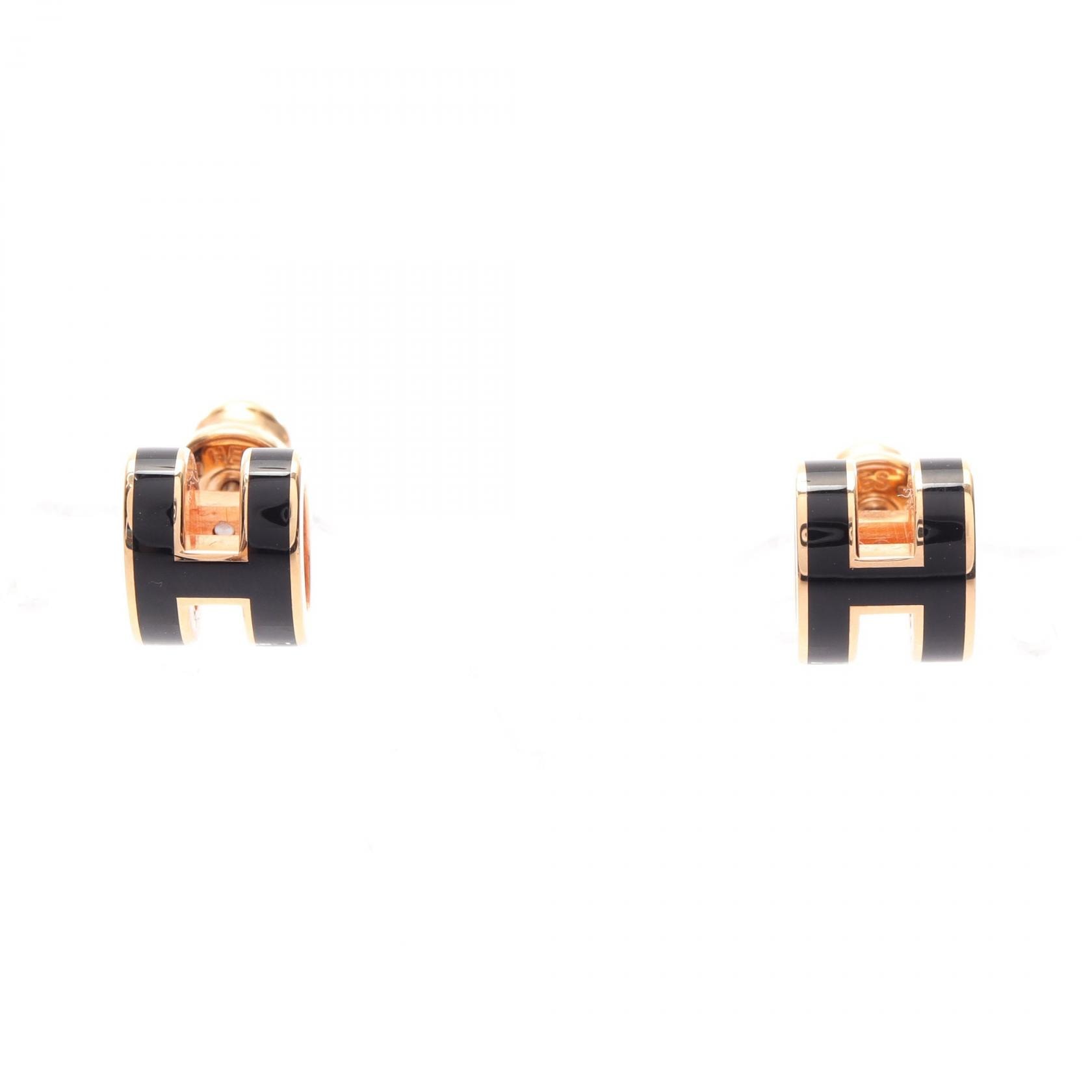 エルメス HERMES MINI POP H ミニポップアッシュ ピアス ジュエリー GP(ゴールドメッキ) レディース ゴールド系 / ブラック系 【中古】