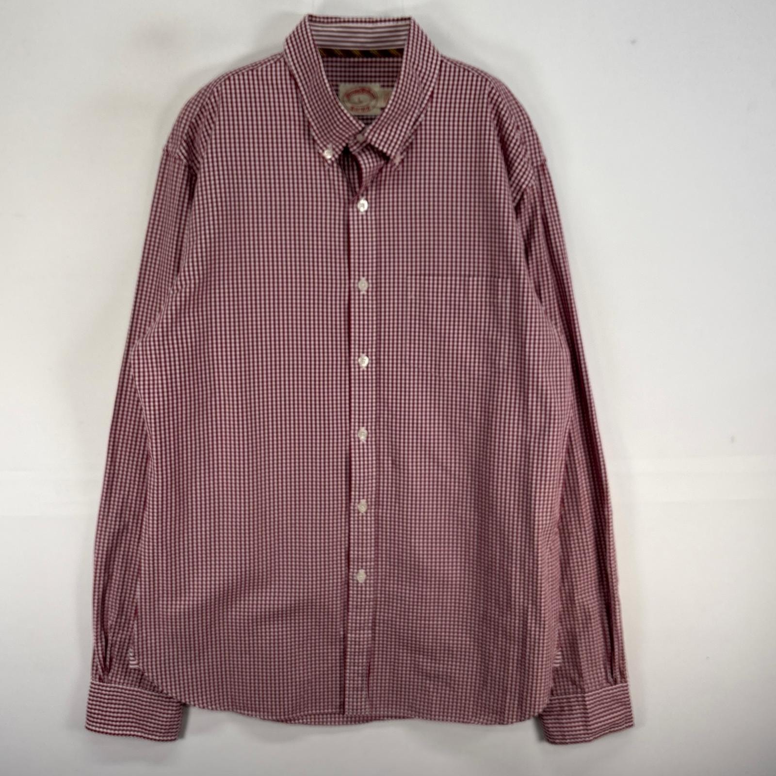 古着 ブルックスブラザーズ Brooks Brothers 長袖シャツ 胸ポケ ボタンダウン L レッド系 チェック メンズ