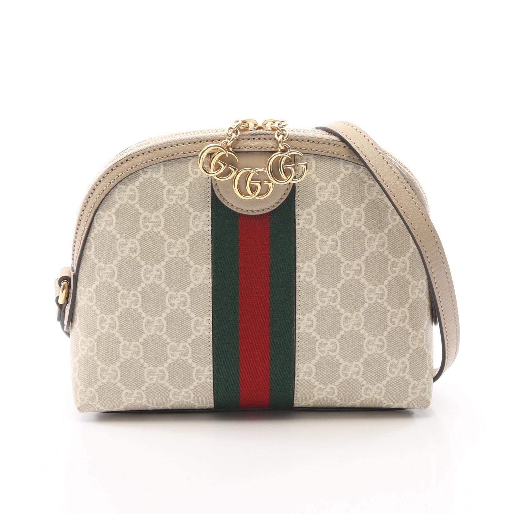 グッチ GUCCI オフィディア GGスプリーム ショルダーバッグ バッグ PVCコーティングキャンバス レザー レディース アイボリー系 / ベージュ系 499621 【中古】