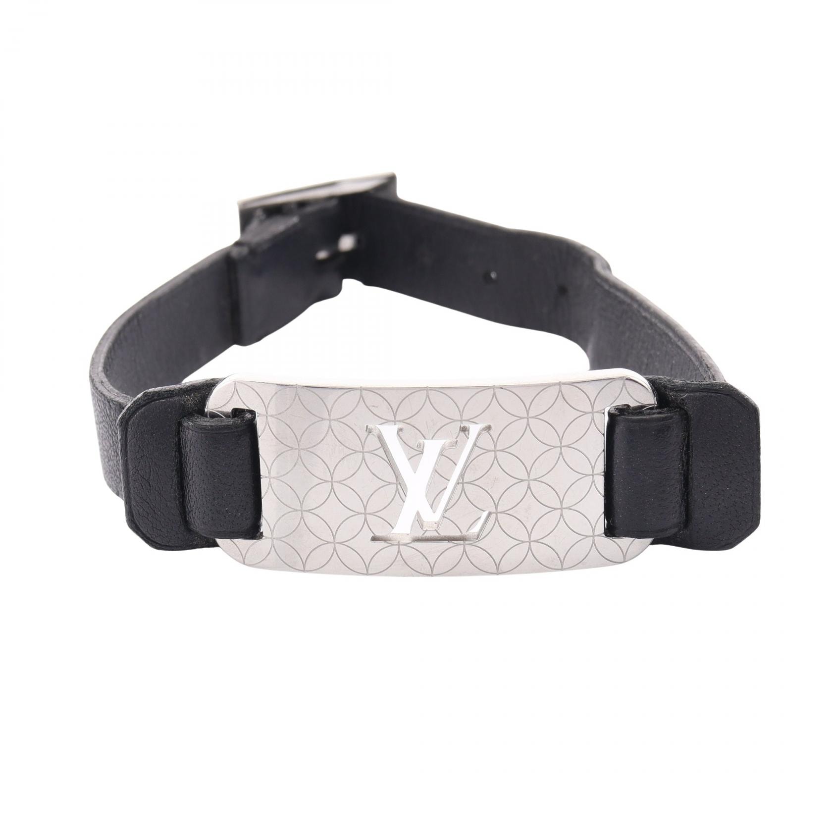 ルイ・ヴィトン LOUIS VUITTON ブラスレ シャンゼリゼ ブレスレット アクセサリー レザー メタル シルバー レディース シルバー系 / ブラック系 M65458 【中古】