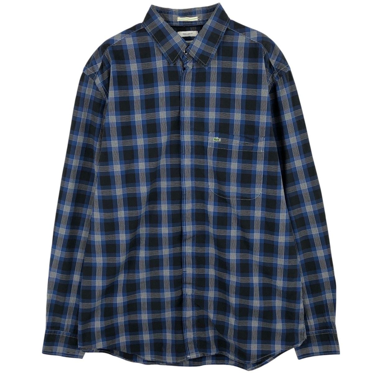 古着 ラコステ LACOSTE フランス企画 長袖 コットンチェックシャツ メンズM相当/eaa619032
