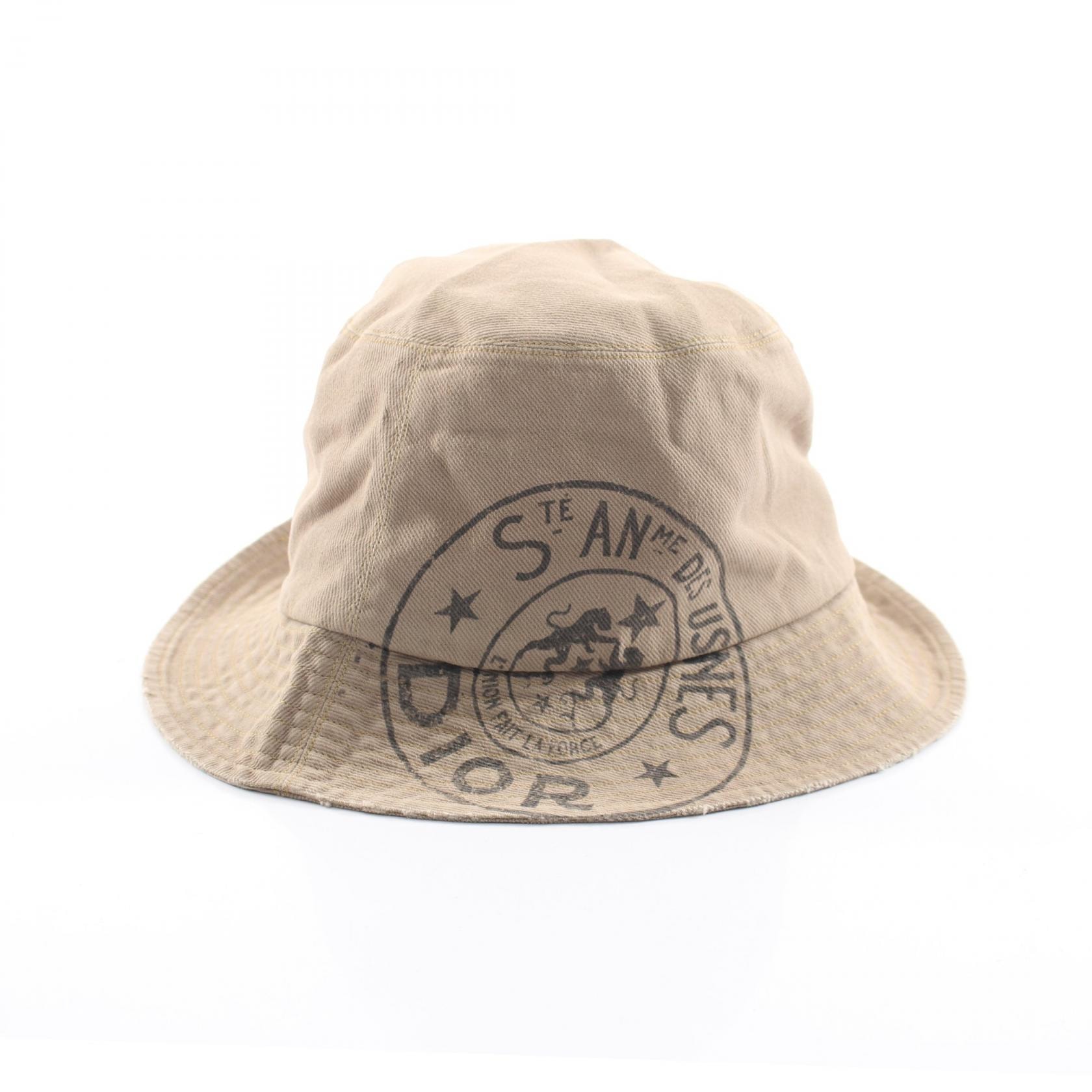 ディオール Dior ボブハット バケット ハット 帽子 コットン メンズ レディース ベージュ系 【中古】