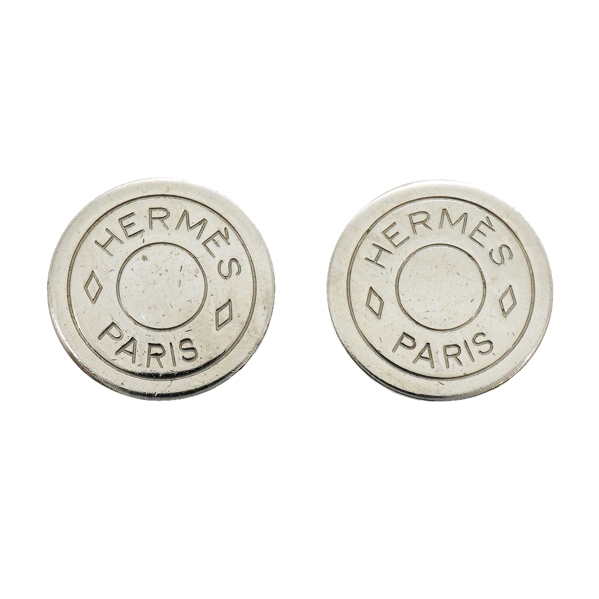 【6jkb0319】エルメス イヤリング セリエ メタル シルバー【中古】レディース