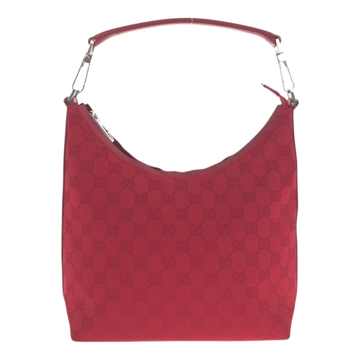 美品 GUCCI グッチ ホーボー レッド シルバー金具 GGキャンバス レザー/ ショルダーバッグ 506816 【中古】