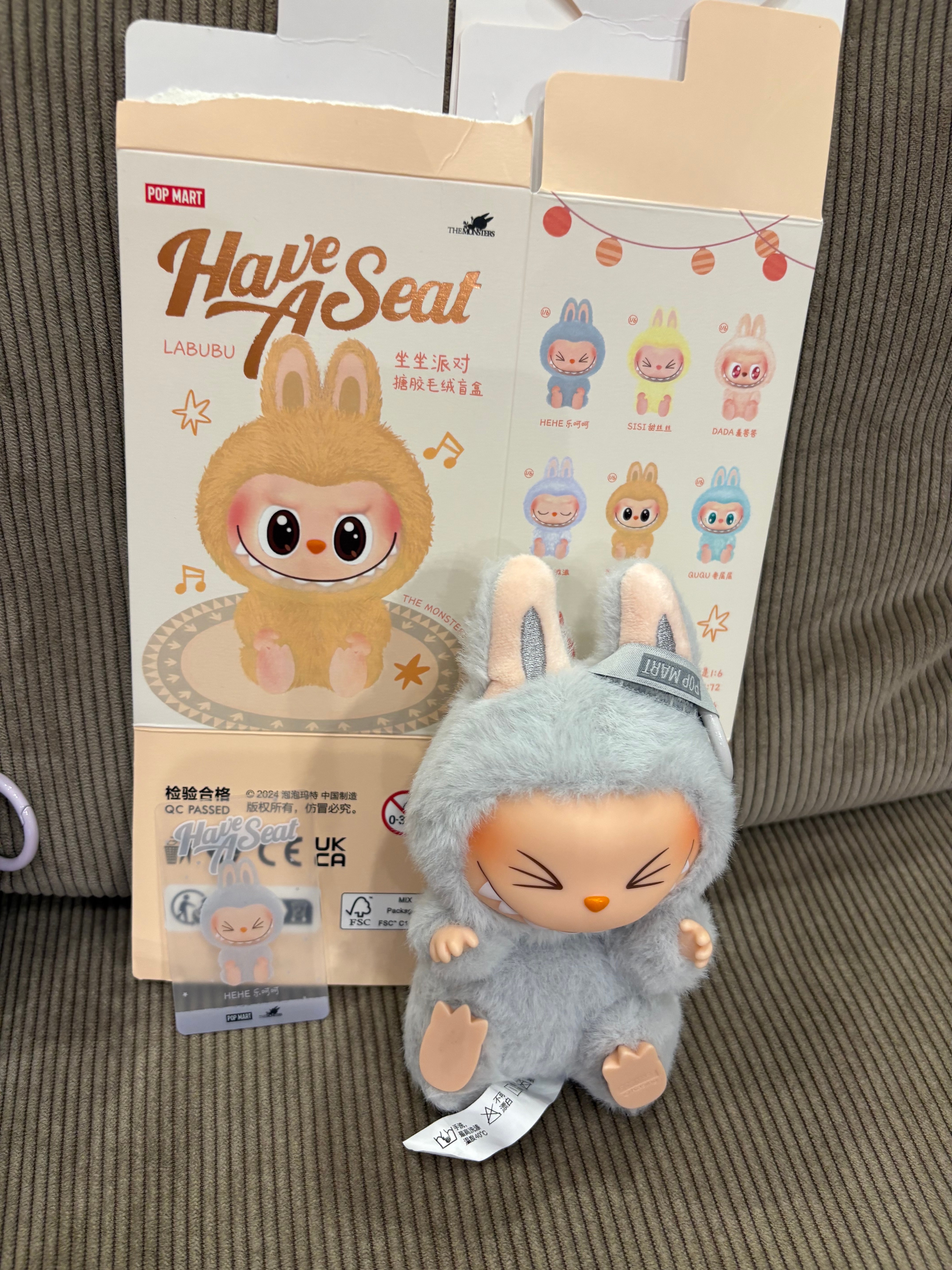 POP MART THE MONSTERS (LABUBU) Have a Seat Plush Series HEHE