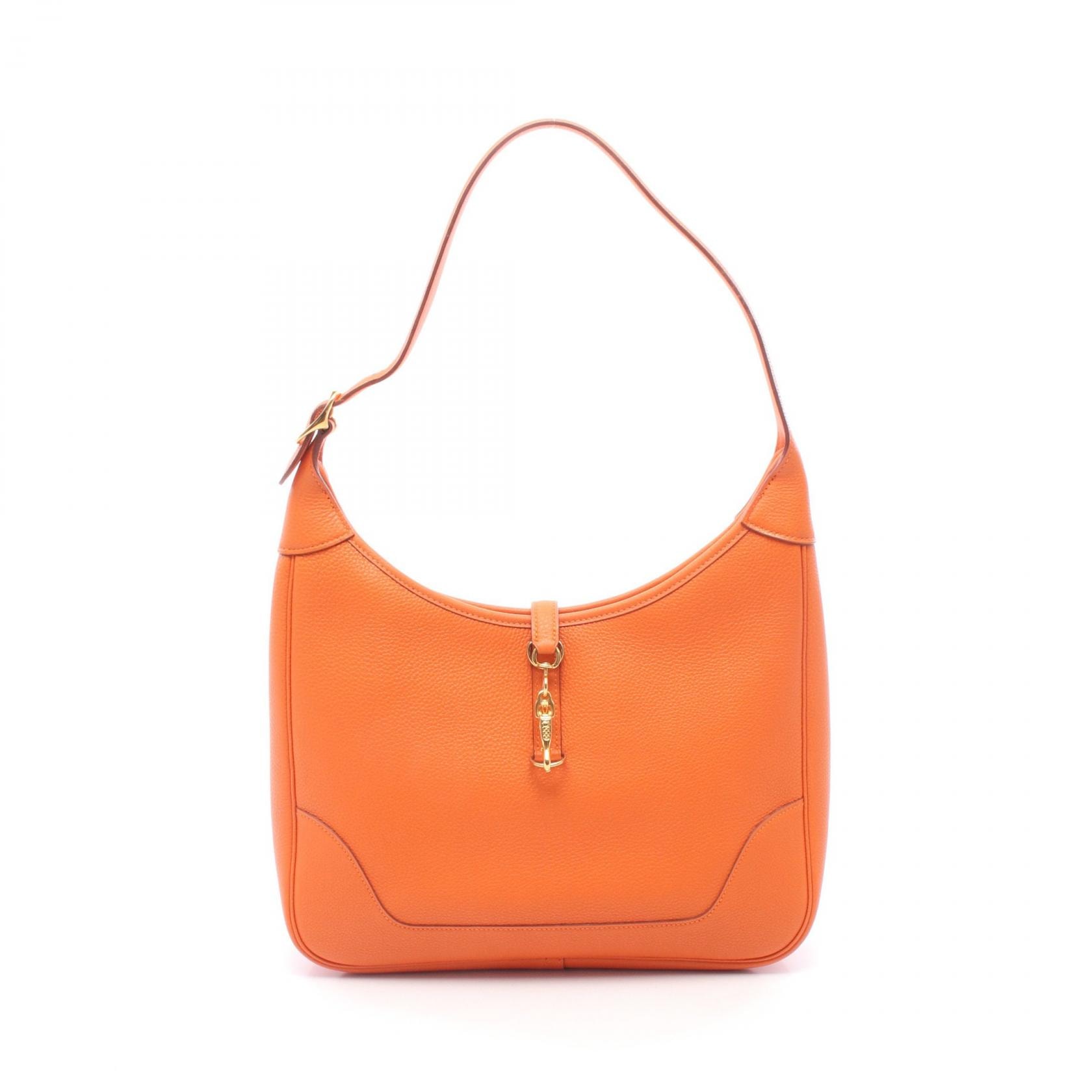 エルメス HERMES トリム31 ショルダーバッグ バッグ レザー トゴ オレンジ □F刻印(2002年製造) レディース オレンジ系 【中古】