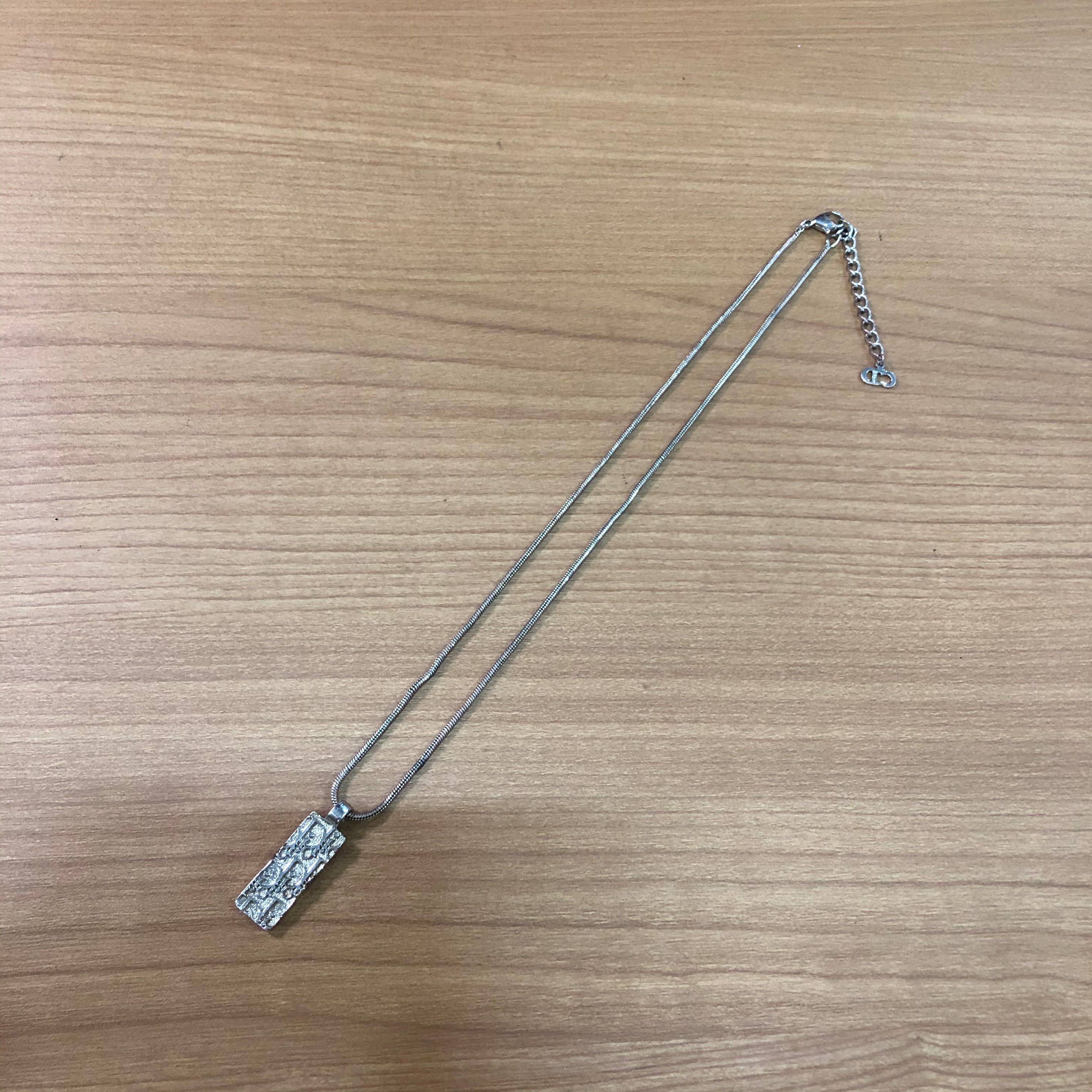 クリスチャンディオール ネックレス トロッター柄 プレートネックレス