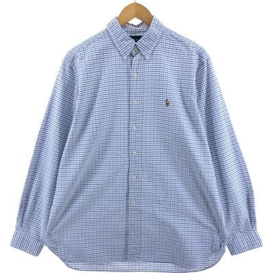 古着 ラルフローレン Ralph Lauren CLASSIC FIT 長袖 ボタンダウンチェックシャツ メンズL相当/eaa547401