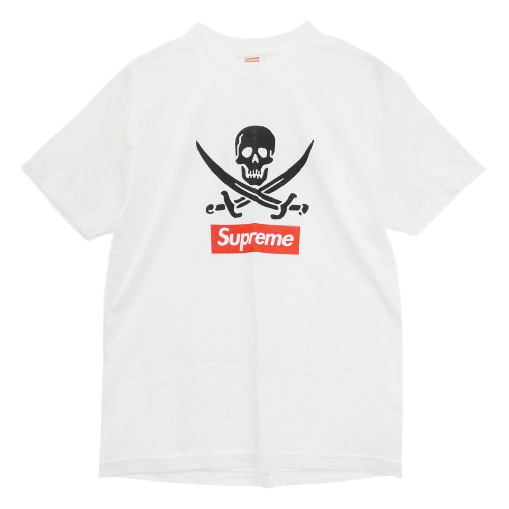 Supreme シュプリーム Tシャツ 07SS ×NEIGHBORHOOD ネイバーフッド Skull Box Logo Tee スカル ボックス ロゴ 半袖 Tシャツ ホワイト系 L【極上美品】【中古】