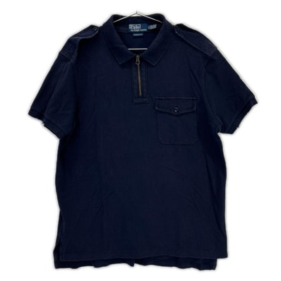 ポロ ラルフローレン 90年代 CUSTOMFIT ハーフジップ ポロシャツ L L