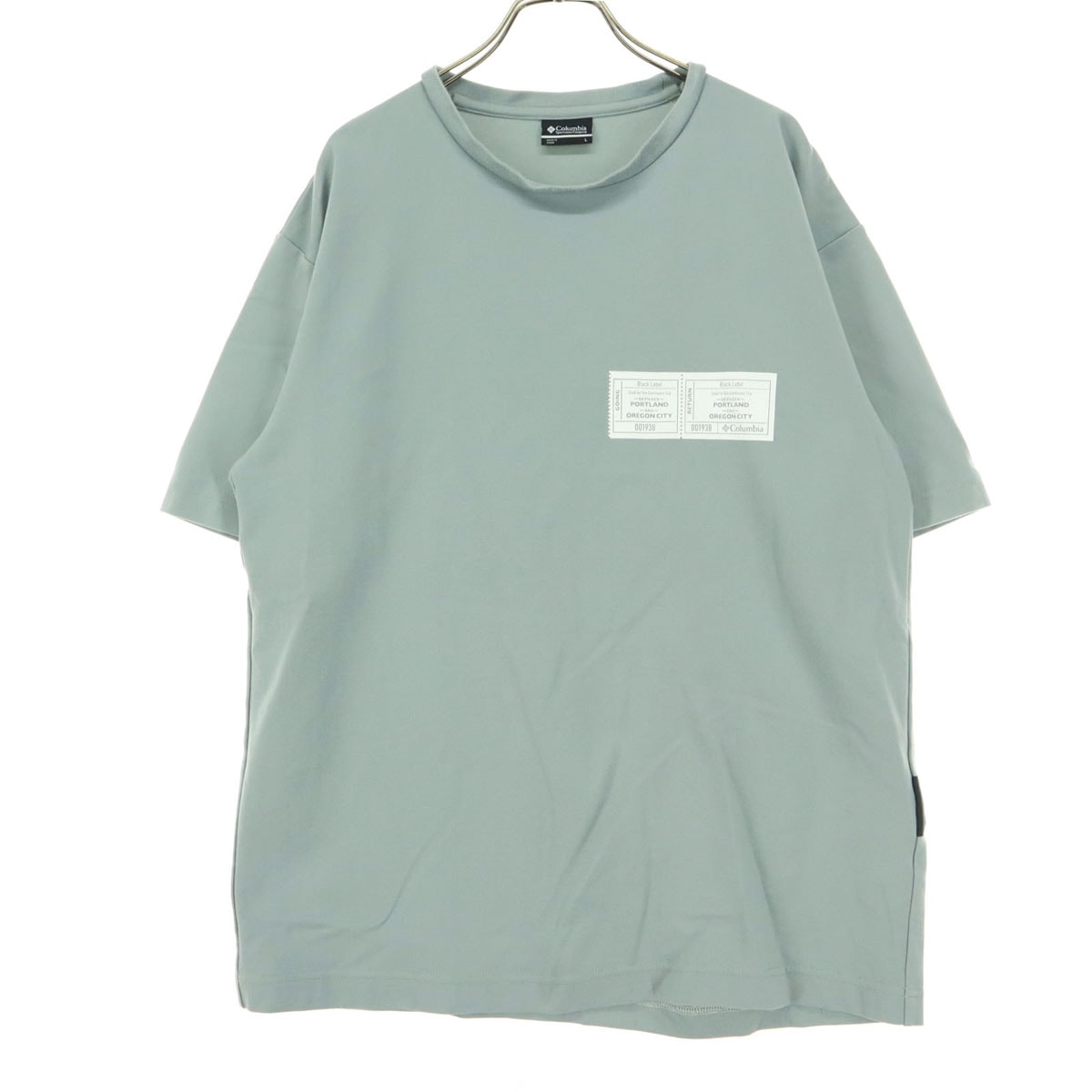 Columbia コロンビア ロゴプリント 半袖 Tシャツ L グレー系