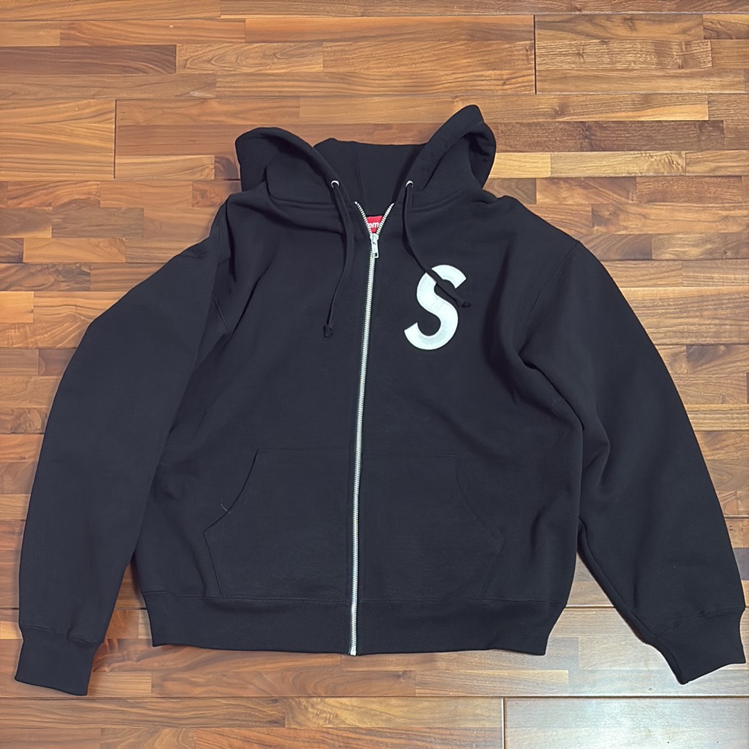 Supreme S Logo Zip Up Hooded Sweatshirt (25FW) "Black"
