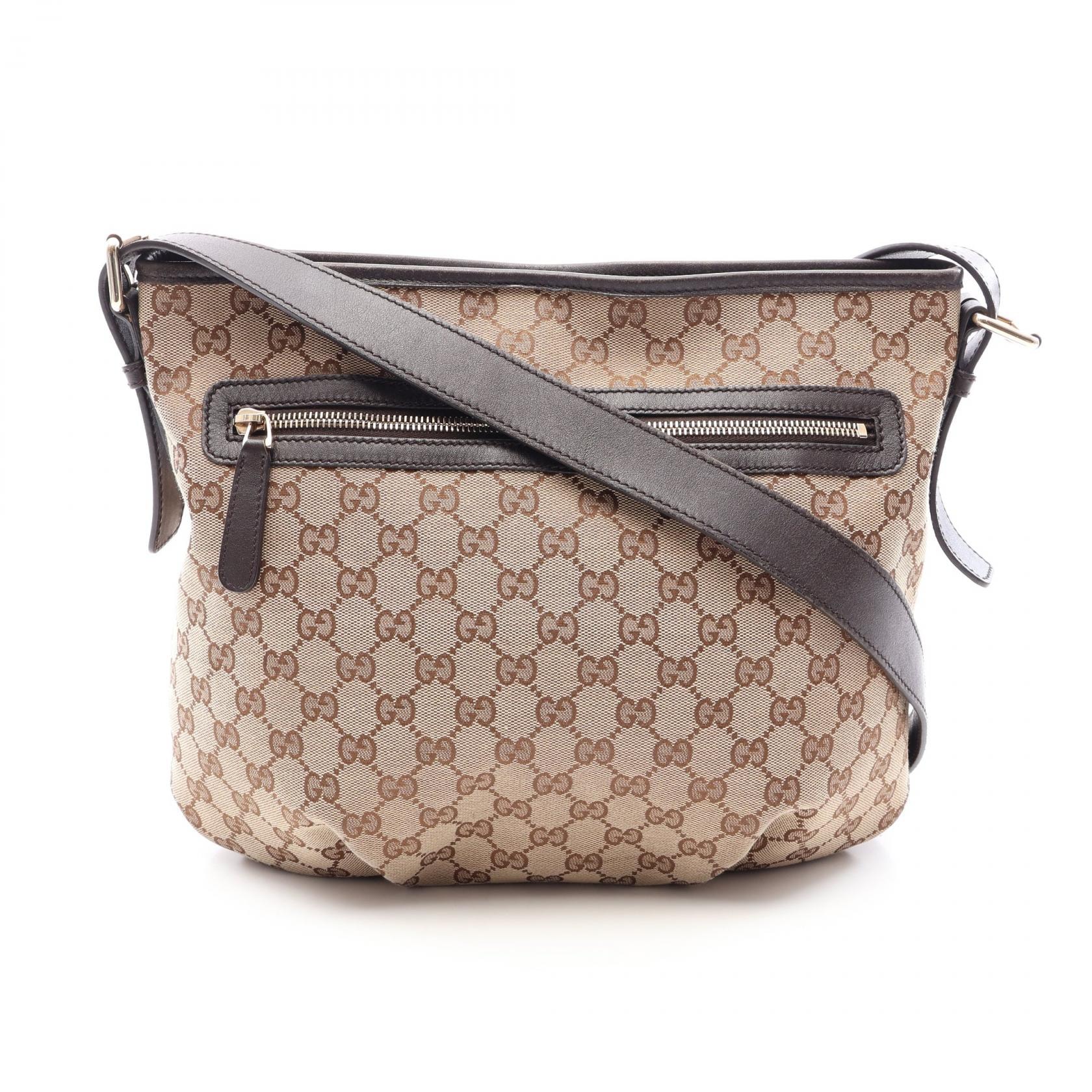 グッチ GUCCI GGキャンバス ショルダーバッグ バッグ キャンバス レザー レディース ベージュ系 / ブラウン系 388930 【中古】