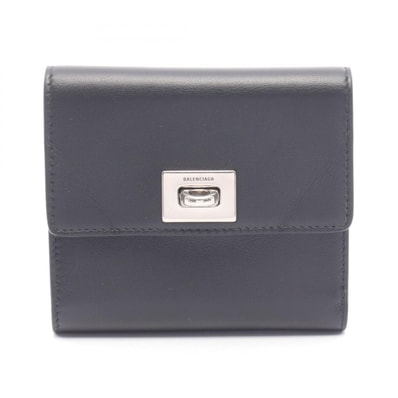 バレンシアガ BALENCIAGA ロデオ 三つ折り財布 財布 レザー メンズ ブラック系 8225922ABLV1000 【中古】