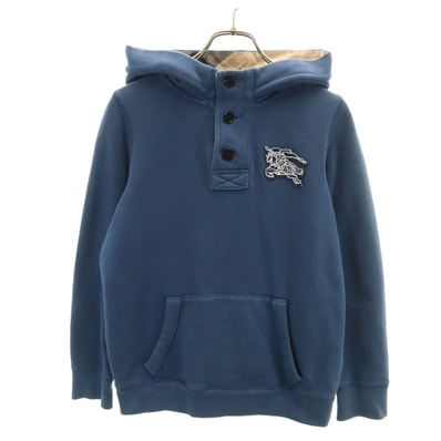 BURBERRY CHILDREN バーバリー チルドレン 長袖 スウェットパーカー 12Y ネイビー 三陽商会 プルオーバー 裏起毛