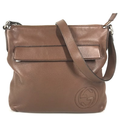 グッチ GUCCI インターロッキングG ロゴ 322059 カバン 斜め掛け ポシェット ショルダーバッグ レザー ブラウン